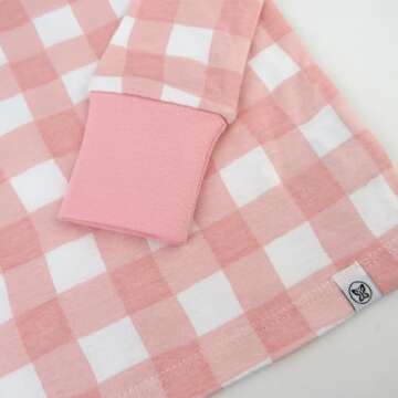 HonestBaby 2-Piece Pajamas Sleepwear PJs 100% Organic Cotton for Baby, Toddler, Kids, Girl, Pink Che...