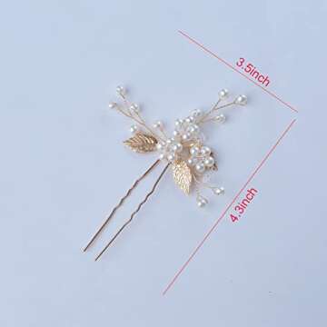 Beusoulover 3pcs Gold Hair Pins for Weddings and Parties