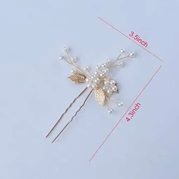 Beusoulover 3pcs Gold Hair Pins for Weddings and Parties