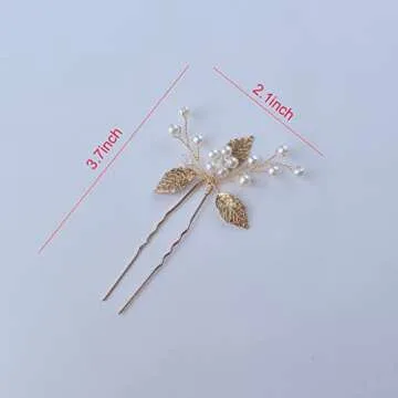 Beusoulover 3pcs Gold Hair Pins for Weddings and Parties