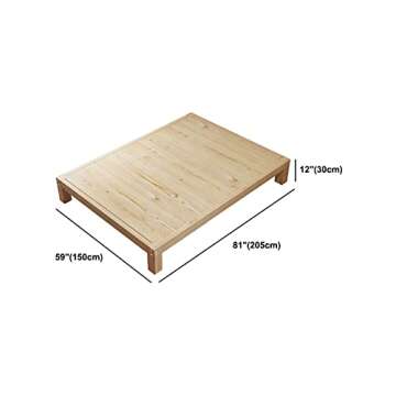 LITFAD Scandinavian Bed Frame Platform Bed - Solid Wood & Durable Construction