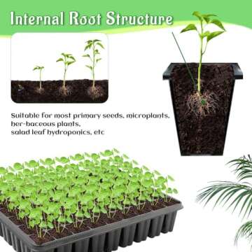 ALMOXVYE 8 Pack Seedling Plug Trays - 54 Cell Seed Starter Trays Gardening Germination Tray Growing Nursery Pots for Seeds Plants Propagation Germination Garden Indoor