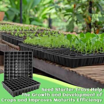ALMOXVYE 8 Pack Seedling Plug Trays - 54 Cell Seed Starter Trays Gardening Germination Tray Growing Nursery Pots for Seeds Plants Propagation Germination Garden Indoor