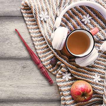 Ommi Ergonomic Handle Crochet Hooks | Handcrafted 7’’ Red Swirl Crochet Hook | Knitting Needle, ...