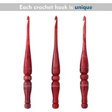 Ommi Crochet Hooks - Red Swirl Ergonomic Design