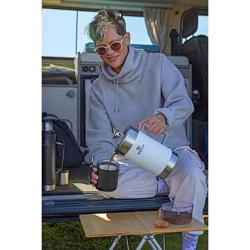 Stanley Stay Hot Camp Mug - Durable 18/8 Stainless Steel Insulated Mug - Splash-Free Tritan™ Drink-Thru Lid - 12 OZ - Matte Black