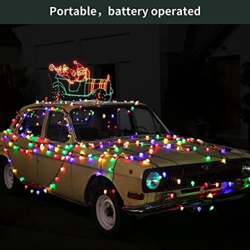 Anycosy Battery Operated Christmas Lights, 29.5 FT String with Timer & Remote