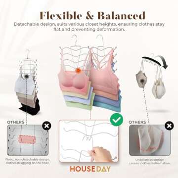 HOUSE DAY Bra Hangers for Space Saving Closet Organizers