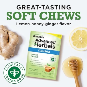 Dramamine Ginger Chews Natural Nausea Relief 20 Count