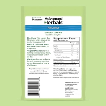 Dramamine Ginger Chews Natural Nausea Relief 20 Count