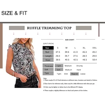 Allimy Women Summer Ruffle Trim Neckline Tank Top