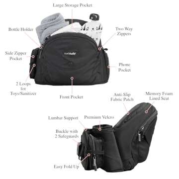 Tushbaby - Safety-Certified Hip Seat Baby Carrier - Mom’s Choice Award Winner, Seen on Shark Tank,...