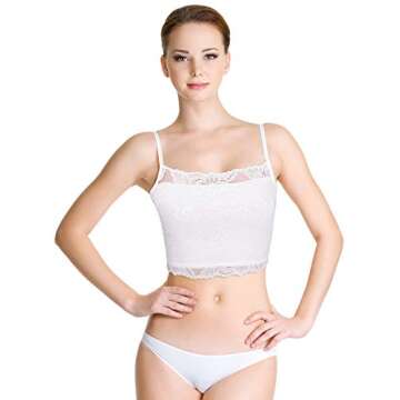 Boao 4 Pieces Women's Lace Camisole Stretch Half Cami Breathable Bra Comfort Lace Bralette Top for Lady Girls(Small,Black, White, Beige, Grey)