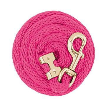 Weaver Equine Value Poly Lead Rope, Diva Pink, 8' Horse Lead Rope with Brass Plated 225 Snap, Soft C...