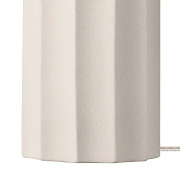 Globe Electric 65922 20" Table Lamp, Ribbed Concrete Finish, White Linen Shade