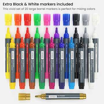 ARTEZA Paint Markers - 20 Assorted Colors for Endless Creativity
