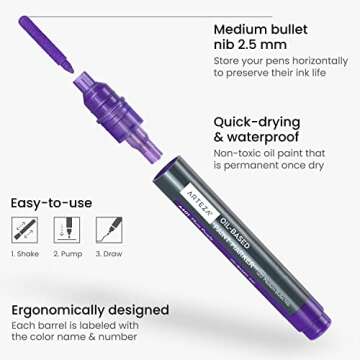 ARTEZA Paint Markers - 20 Assorted Colors for Endless Creativity