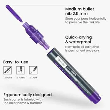 ARTEZA Paint Markers - 20 Assorted Colors for Endless Creativity