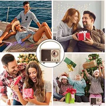Dosmix Retro Bluetooth Speaker, Vintage Decor, Portable Wireless Bluetooth Speaker, Cute Old Fashion Style for Kitchen Desk Bedroom Office Outdoor Accessories for iPhone Android (Yellow)