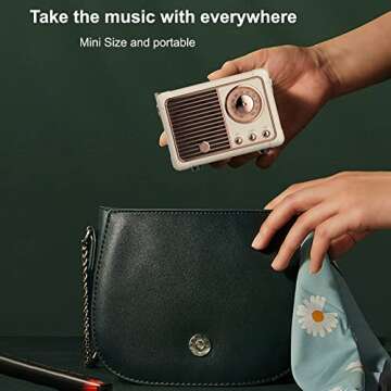 Dosmix Retro Bluetooth Speaker, Vintage Decor, Portable Wireless Bluetooth Speaker, Cute Old Fashion Style for Kitchen Desk Bedroom Office Outdoor Accessories for iPhone Android (Yellow)