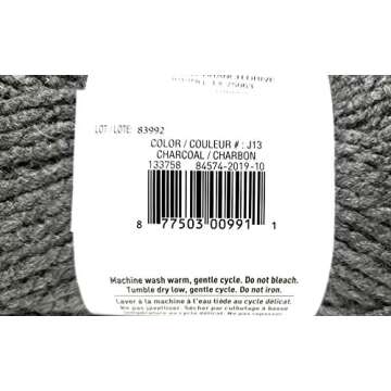 Loops and Threads Charisma Yarn Charcoal 3.5 oz for Crafts