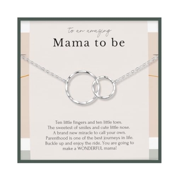 HOPE LOVE SHINE Eternity Circles Mom to Be Necklace - Sterling Silver Necklace - Ideal Gifts for New...