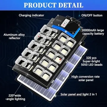 Gefolly SL-5200W Solar Street Light Bright and Durable