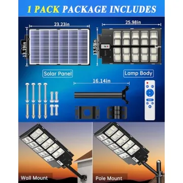 Gefolly SL-5200W Solar Street Light Bright and Durable