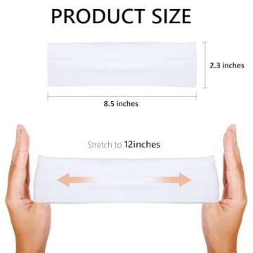 Fashionable Hair Accessories for Women: Non-Slip Elastic Cloth Headbands in Black and White, 9 Pack