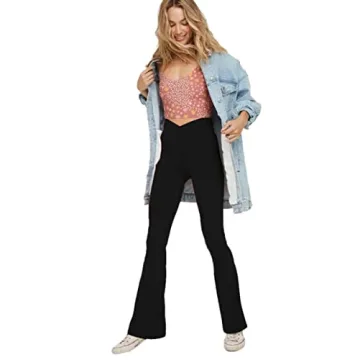 TOPYOGAS Women's V Crossover High Waisted Yoga Pants