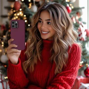 ORNARTO Compatible with iPhone 16 Pro Max Case 6.9", Slim Liquid Silicone 3 Layers Soft Gel Rubber Shockproof Protective Case with Anti-Scratch Microfiber Lining-Wine Red