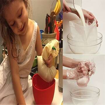 Premium Fine Mesh Food Grade Nut Milk Bag for Almond Milk/Soy Milk - Fine Mesh Nylon Cheesecloth & C...