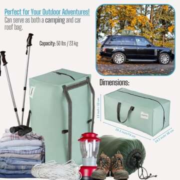 VENO 8 Pack Moving Bags w/Backpack Straps, Heavy Duty, Moving Boxes Alternative, Packing Supplies, Large Storage Totes for Dorm Room Essentials with Zipper for Clothes (Light Green Matte, 8 Pack)