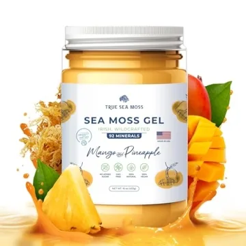 TrueSeaMoss Wildcrafted Irish Sea Moss Gel –7 Flavors- Nutritious Raw Seamoss Rich in Minerals, Pr...