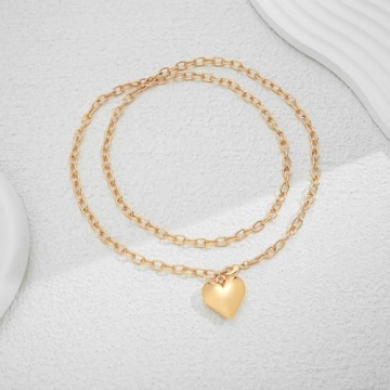 CLASSYZINT Gold Puffy Heart Necklace for Every Occasion