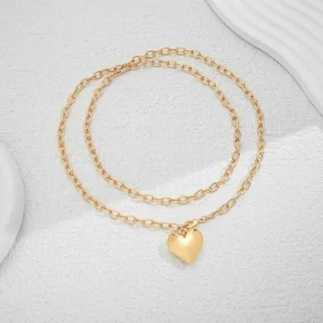 CLASSYZINT Gold Puffy Heart Necklace for Every Occasion