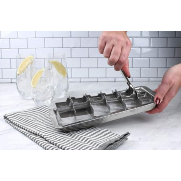 Vintage Inspired Stainless Steel Ice Cube Tray for Easy Ice Making
