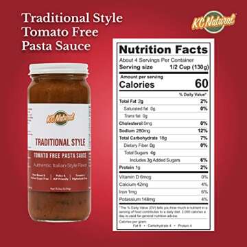KC Natural Tomato Free Pasta Sauce | Vegan & Low Sodium