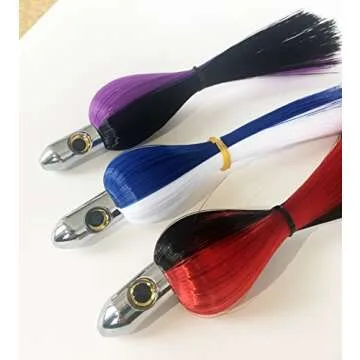 Chrome Head Fishing Lures - Troll Over Ballyhoo for Big Fish