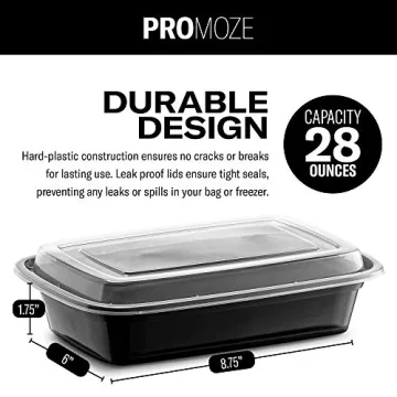 15-Pack Meal Prep Containers - Microwave & Dishwasher Safe
