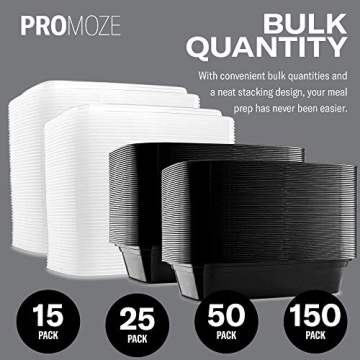 15-Pack Meal Prep Containers - Microwave & Dishwasher Safe