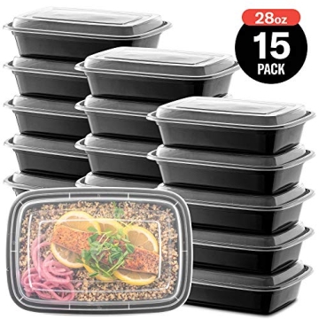15-Pack Meal Prep Containers - Microwave & Dishwasher Safe