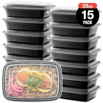 15-Pack Meal Prep Containers - Microwave & Dishwasher Safe