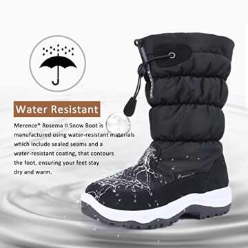 CIOR Women's Snow Boots Winter II Water-Resistant Fur Lined Frosty Warm Anti-Slip Boot U120WMX001-Black-39