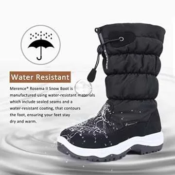 CIOR Women's Snow Boots Winter II Water-Resistant Fur Lined Frosty Warm Anti-Slip Boot U120WMX001-Black-39