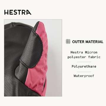 Hestra Gauntlet CZone Junior Mitt - Waterproof, Insulated Snow Mitt for Skiing, Playing in The Snow for Kids - Fuchsia/Ivory - 3