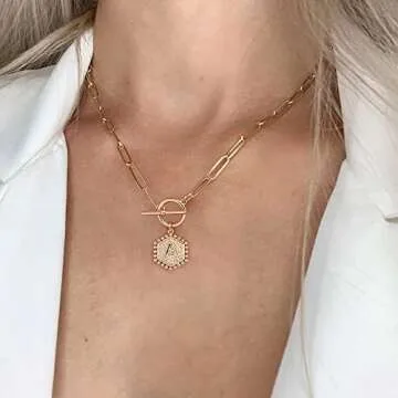 IEFWELL Dainty Gold Necklace for Women – Layering Initial Jewelry
