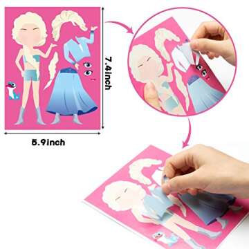 40 Pcs Princess Dress-Up Make Your Own Face Stickers, DIY Face Stickers for Kids Make a Face Sticker...