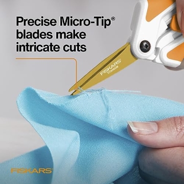 Fiskars Micro-Tip Easy Action Titanium Scissors for Crafts