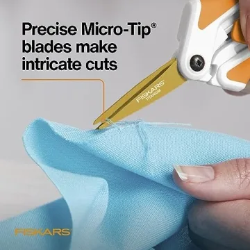 Fiskars Micro-Tip Easy Action Titanium Scissors for Crafts